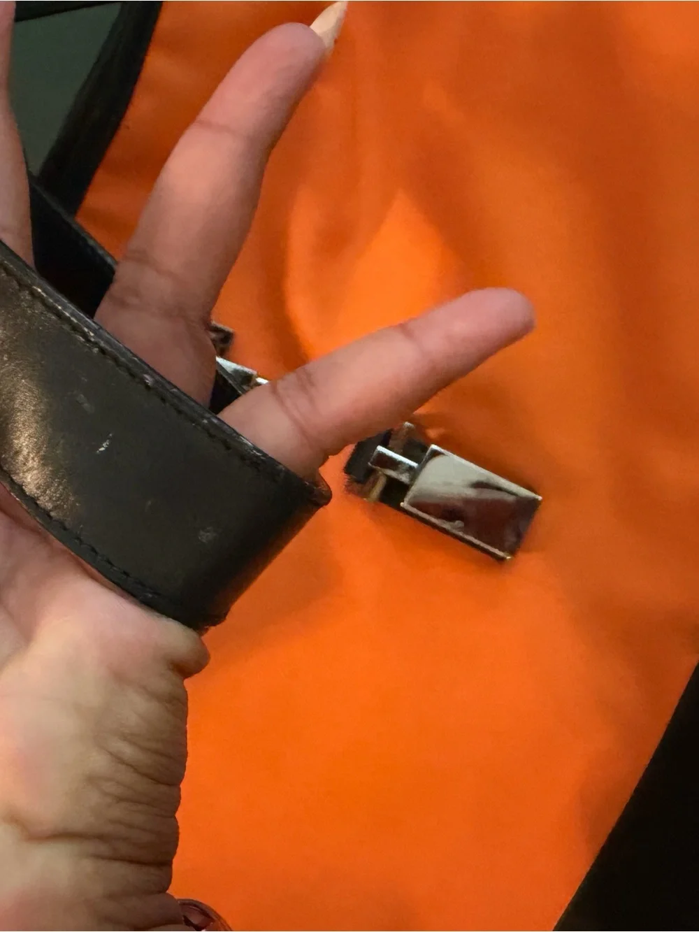 Gucci Jackie Orange and Black Shoulder Bag with Silver Buckle